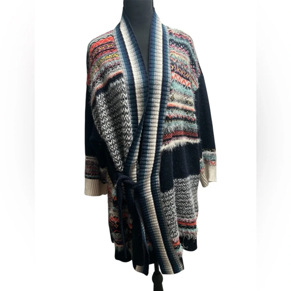 Anthropologie Sleeping on Snow Mixed Knit Kimono - Picture 1 of 4